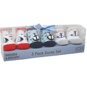Wholesale - 3pk CAPTAIN BOXED SOCKS SET C/P 24, UPC: 191655157055